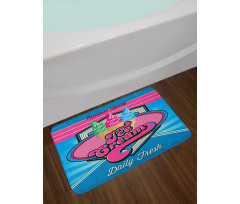 Ice Cream Illustration Bath Mat