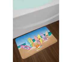 Beach the Skyd the Sea Bath Mat