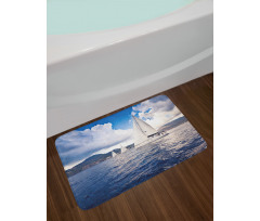 Sailing Boat on Sea Bath Mat