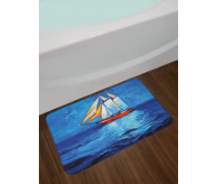 Sail Boat Art Picture Bath Mat