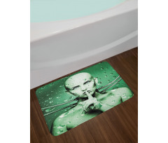 Robot Girl in Glass Bath Mat