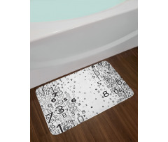 Mathematic Numbers Image Bath Mat