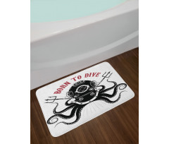 Octopus and Diver Bath Mat