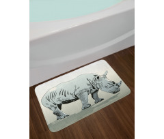 Rhinoceros Art Bath Mat