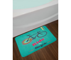 Retro Bicycle Design Bath Mat