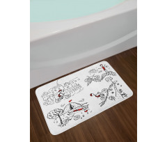 Sketchy Cyclist Bath Mat