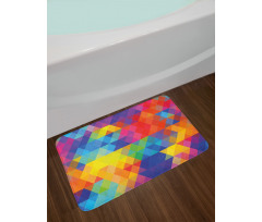 Geometric Blurry Art Bath Mat