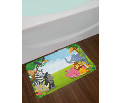 Kids Safari Animals Bath Mat