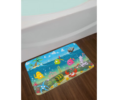 Sea Animals Underwater Bath Mat