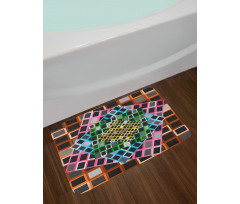 Color Squares Frames Bath Mat