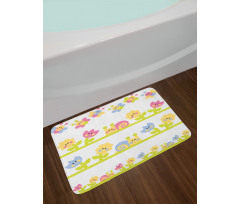 Colorful Cartoon Garden Bath Mat