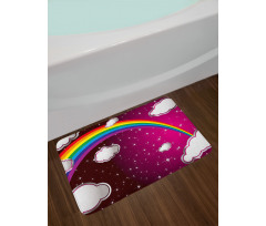 Rainbow Colored Stars Bath Mat