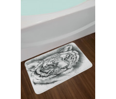 Grey Lion Head Bath Mat