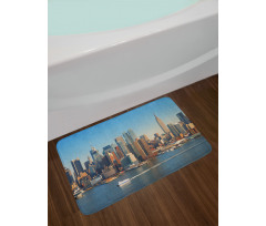 NYC Skyline River Scenery Bath Mat