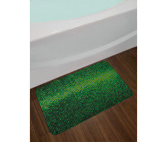 Digital Mosaic Pixel Grid Bath Mat