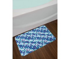 Vintage Mosaics Squares Bath Mat