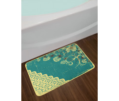 Retro Flora Lace Frame Bath Mat