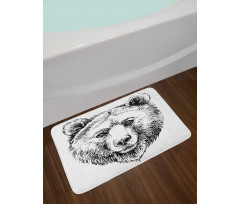 Grizzly Bear Ink Sketch Bath Mat