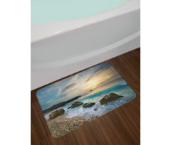 Seascape Sunrise Waves Bath Mat