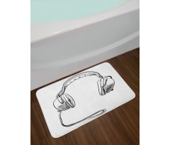 Sketchy DJ Headphones Bath Mat