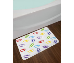 Seductive Lips Kisses Art Bath Mat