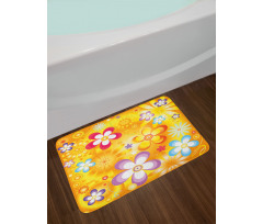 Vibrant Daisies Cheerful Bath Mat