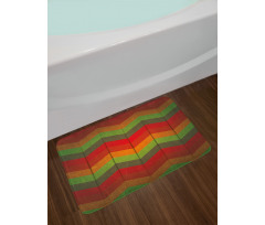 Abstract Zigzag Striped Bath Mat