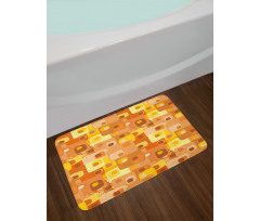 Rounded Funky Squares Bath Mat