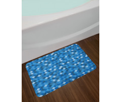 Diagonal Checked Pattern Bath Mat