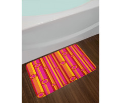 Stripes Circles Vibrant Bath Mat