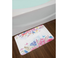 Rose Flower Daisies Bath Mat