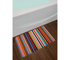 Vibrant Colors Striped Bath Mat