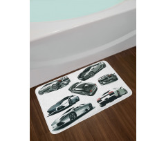 Cars from Various Angles Bath Mat