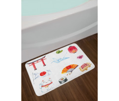 Watercolors Torii Gate Bath Mat