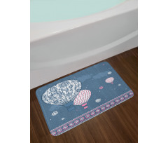 Air Balloons Polka Dots Bath Mat