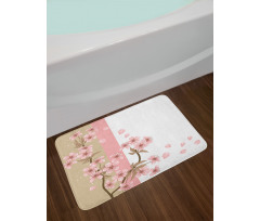 Romantic Sakura Blooms Bath Mat