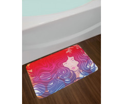 Little Mermaid Face Hair Bath Mat