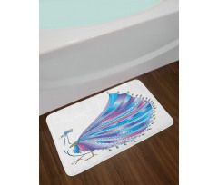 Stylized Peacock Feather Bath Mat