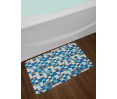 Pastel Mosaic Pattern Bath Mat