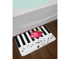 Red Rose on the Piano Bath Mat