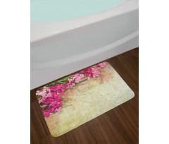 Vintage Oleander Flowers Bath Mat