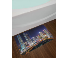 Skyline of Modern City Bath Mat