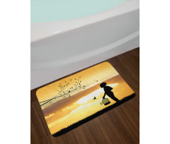 Child with a Bird Cage Bath Mat