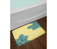 Vintage Floral Spiral Bath Mat