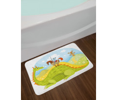 Knight and His Horse Bath Mat