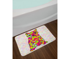 Cat Digital Colors Bath Mat
