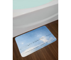 Swallows on Power Cord Bath Mat