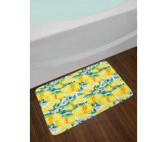 Lemon Citrus Branches Bath Mat