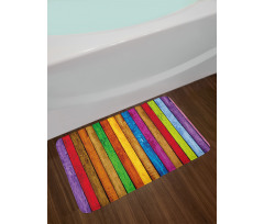 Vibrant Wooden Bath Mat