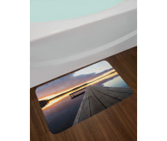 Rustic Pier Sunset Lake Bath Mat